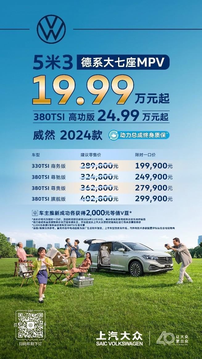 限時一口價19.99萬元起，廣州車展威然送出大驚喜